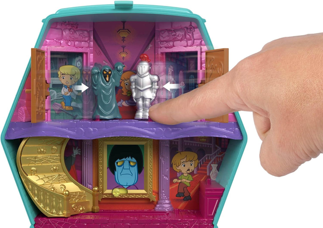 Polly Pocket x Scooby-DOO Partnership-Schatulle, Minipuppen und Spielset, Scooby-DOO und Velma Dinkl