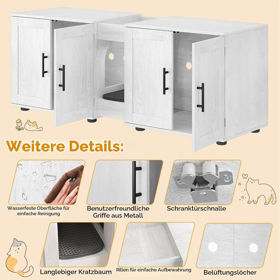 Katzenschrank Für Katzentoilette Katzenklo Schrank, Verstecktes Katzentoilette Für 2 Katzen, Katzenm