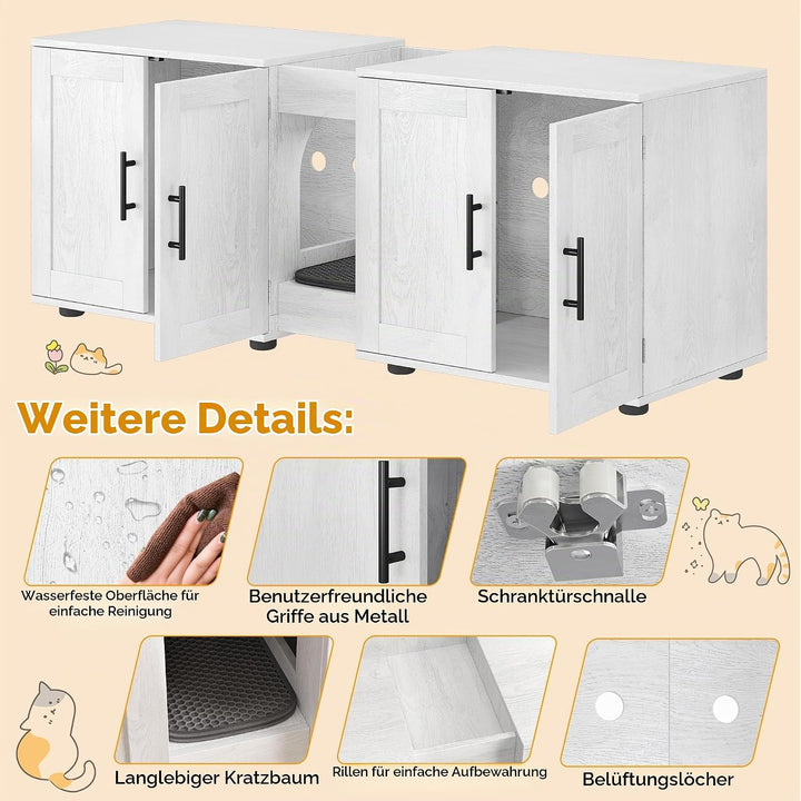 Katzenschrank Für Katzentoilette Katzenklo Schrank, Verstecktes Katzentoilette Für 2 Katzen, Katzenm