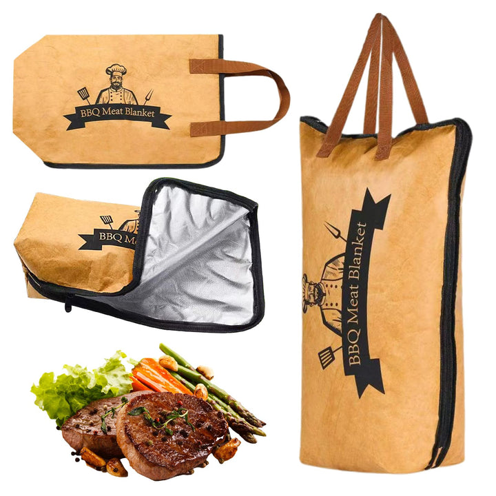 Grilldecke zum Ausruhen von Fleisch, Wiederverwendbare Brisket Decke, BBQ Blanket mit Reissverschlus