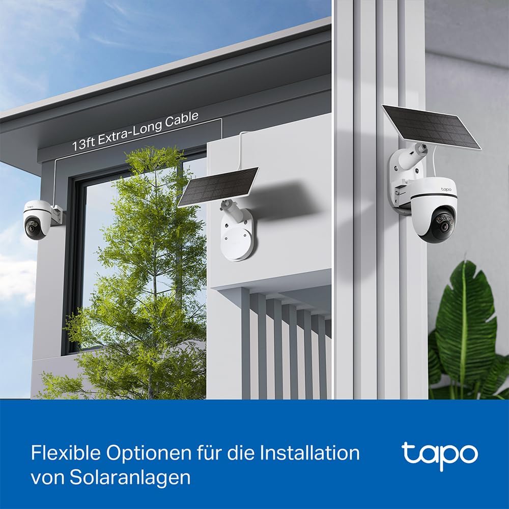 Tapo C610 KIT 2K 360° Solar Überwachungskamera Aussen (Akku 6700 mAh, Farbnachtsicht, WLAN 2,4 GHz,