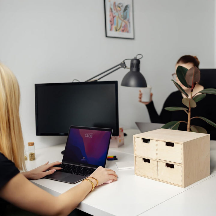 Creative Deco Schubladenbox Schubladenelement | 4 Schubladen | 28,5 x 20 x 19 cm (+/- 1 cm) | Mini-K