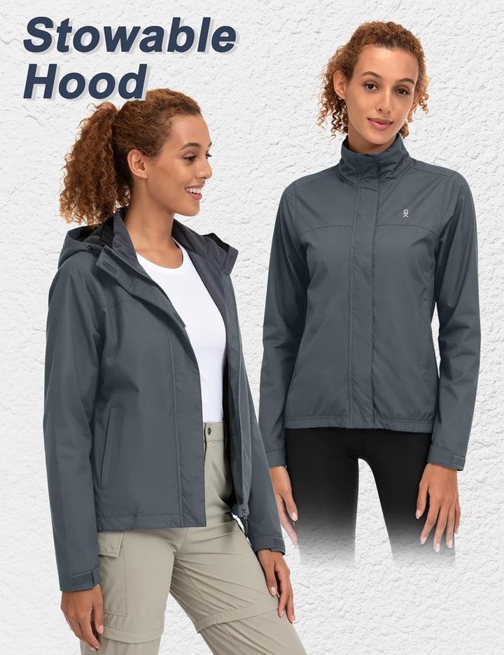 Little Donkey Andy Damen wasserdichte Regenjacke Leichte atmungsaktivem Regenjacke für Outdoor-Windb