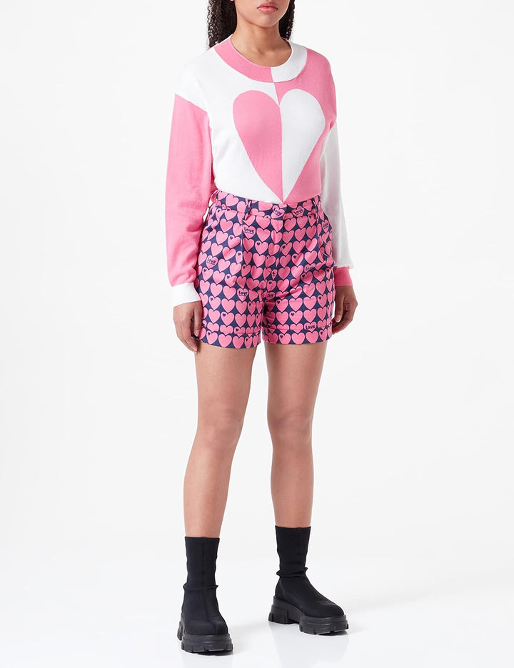 Love Moschino Damen Casual Shorts 48 Blue Fuchsia, 48 Blue Fuchsia