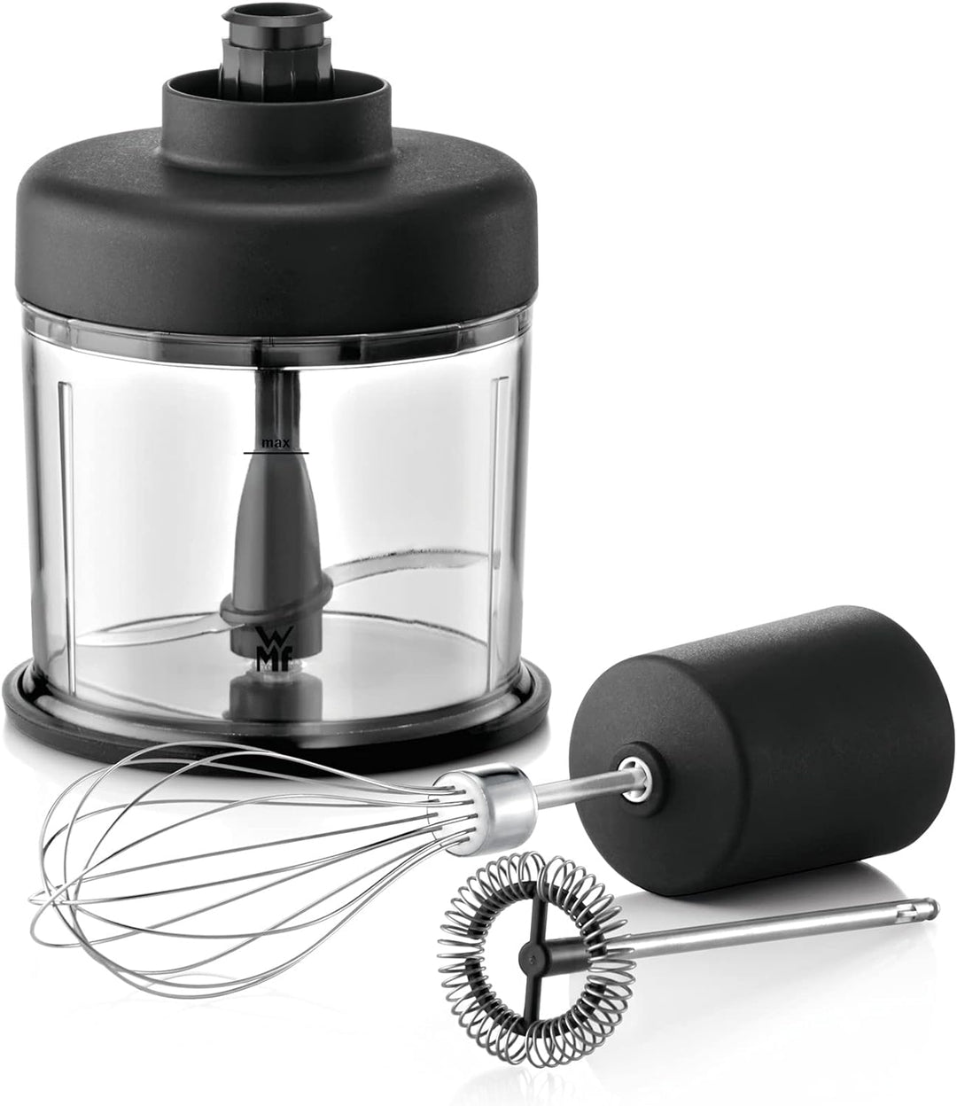 WMF Lineo Stabmixer Set 5-teilig, Pürierstab, Schneebesen, Milchaufschäumer, Zerkleinerer, 700 Watt,