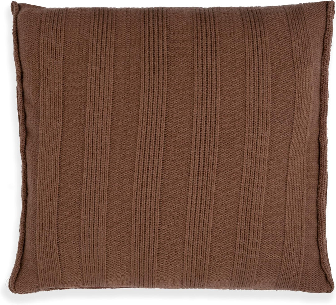 KNIT FACTORY - Jesse Zierkissen - Quadratische Sofa Kissen - Tobacco - Gestrickter Dekokissen - Couc