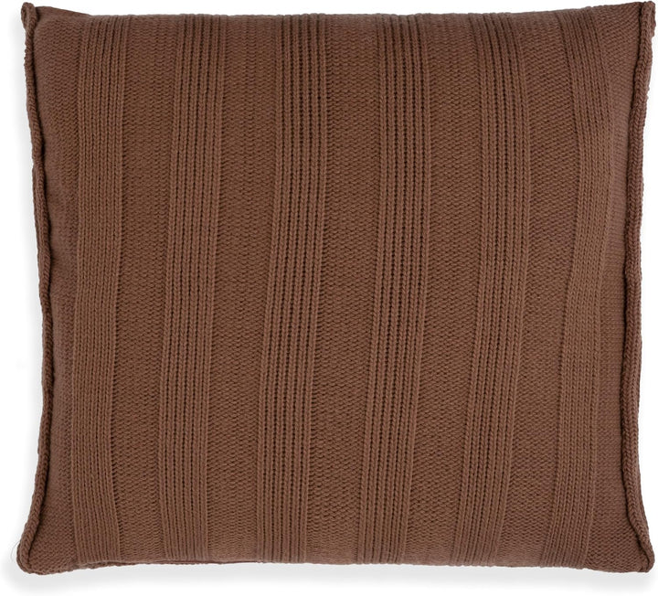KNIT FACTORY - Jesse Zierkissen - Quadratische Sofa Kissen - Tobacco - Gestrickter Dekokissen - Couc
