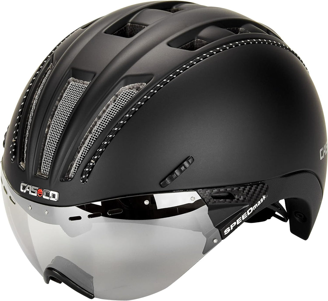 Casco Roadster Plus Helm inkl. Visier grau 2022 Fahrradhelm Schwarz S 52-54cm, Schwarz S 52-54cm