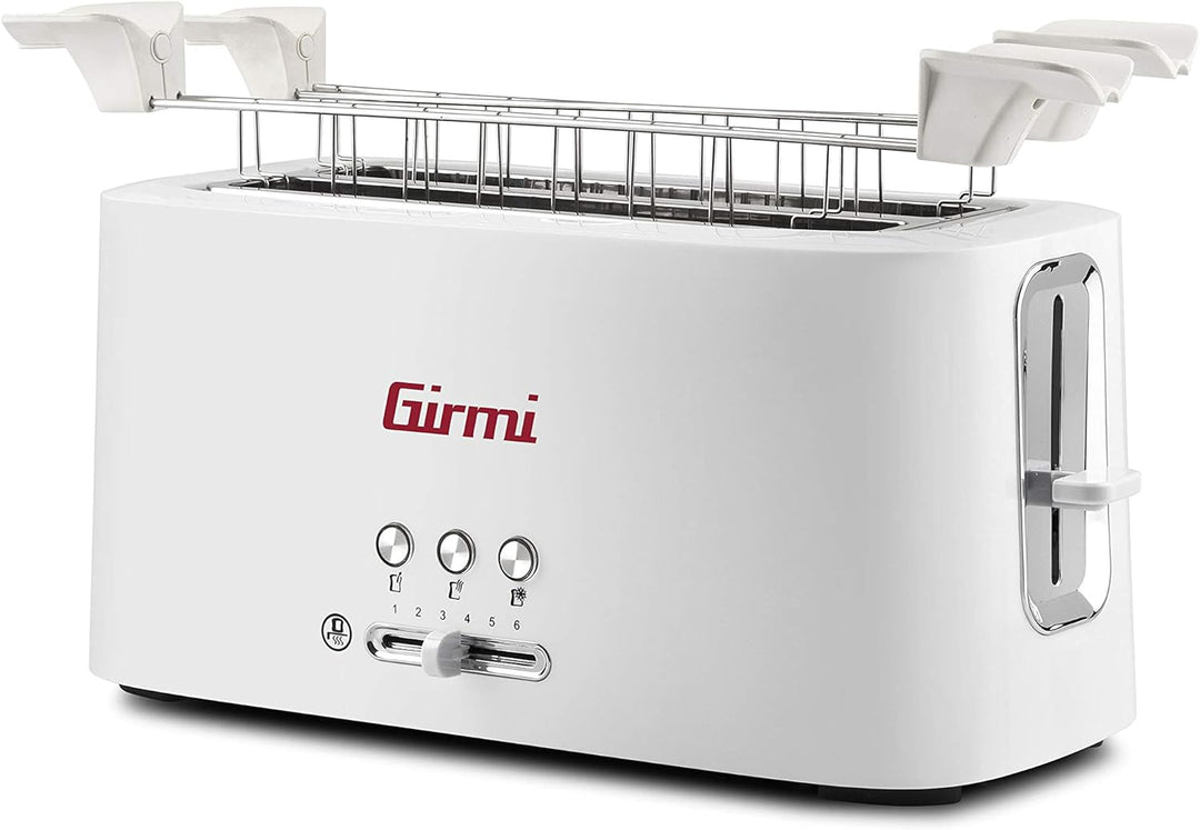 Girmi TP91 Toaster XL, 1500 W, Kunststoff, weiss 4 Toast, 4 Toast