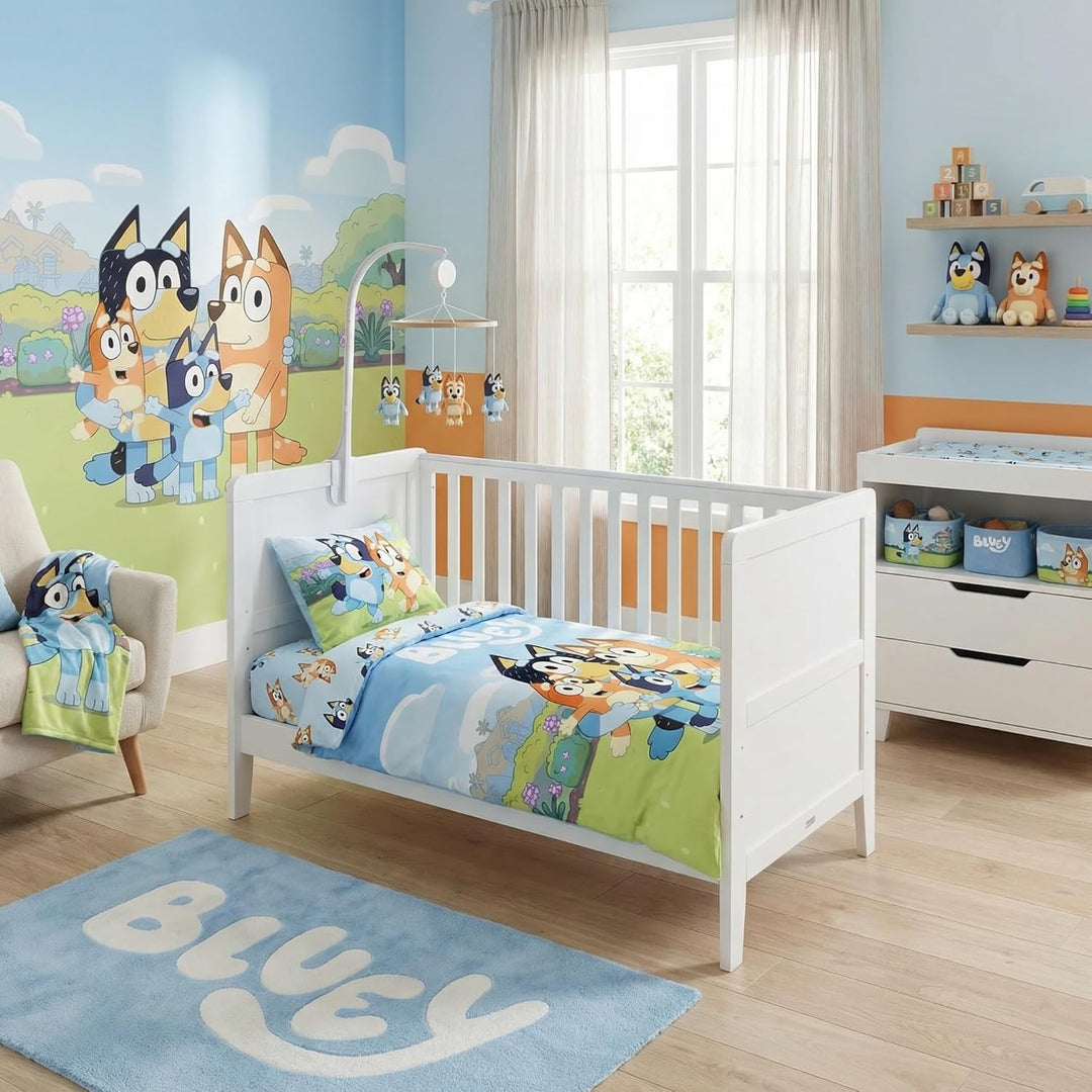 Bluey & Bingo Junior Bettwäsche-Set | Bettbezug 100x135 cm mit Kissenbezug 40x60 cm | Offizielles Bl