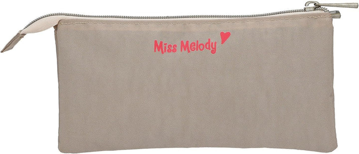 Depesche 13342 Miss Melody Poppy Sand - Schlampertasche in Beige, mit Pferde Motiv und Mohnblumen, F