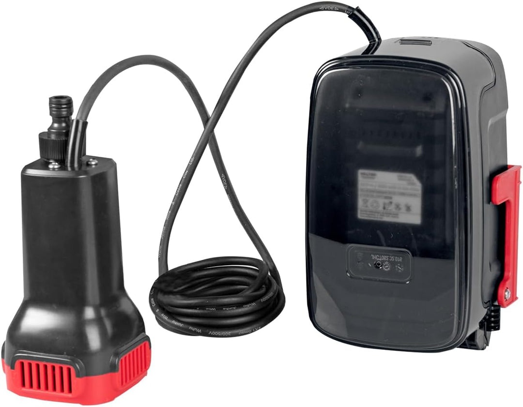 WALTER Li-Ion-Akku Regenfasspumpe 18 V, ideal zum Ab-/Umpumpen von Regenwasser & für Gartenbewässeru