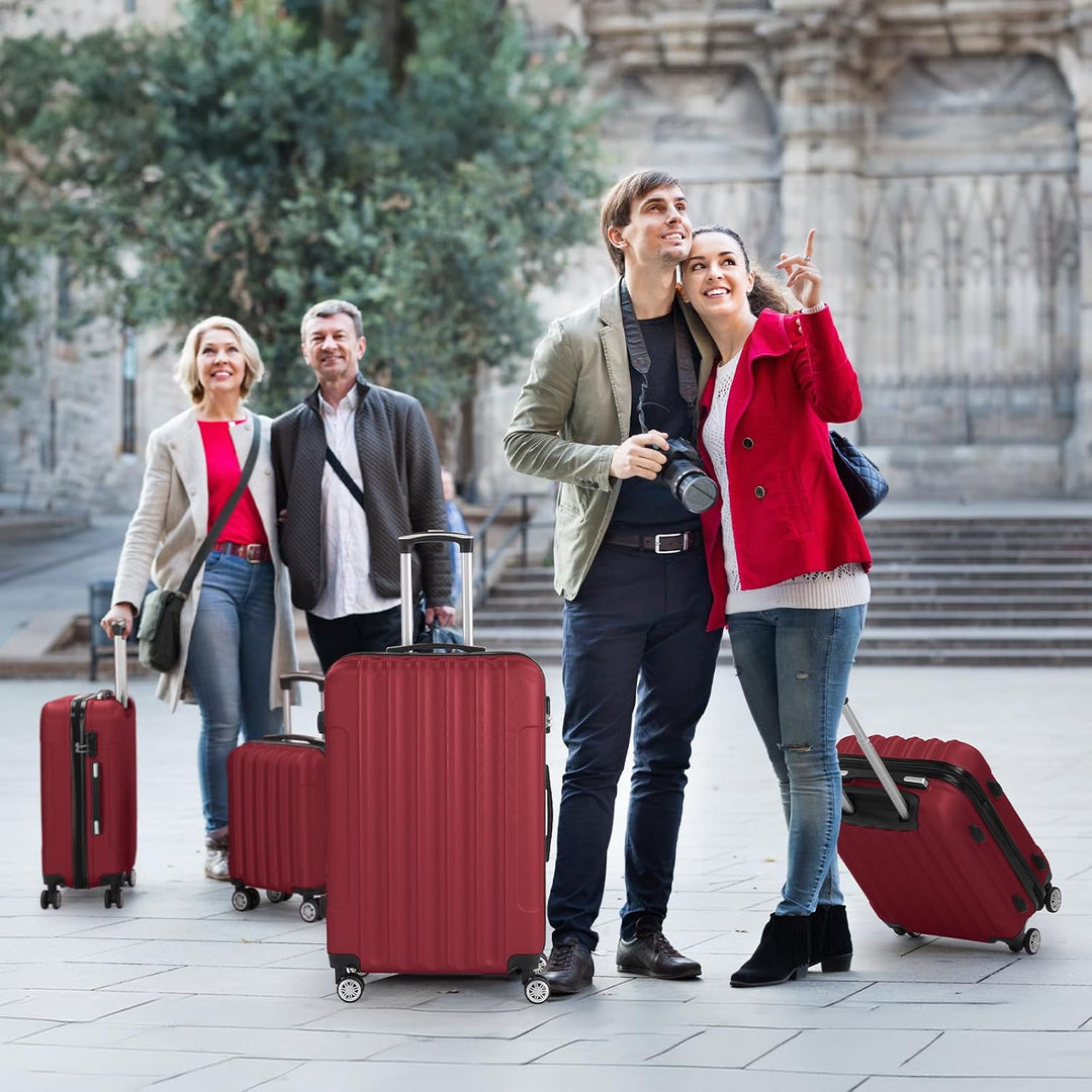 LALAHO Kofferset 3/4/5 teilig, Reisekoffer Set mit Kosmetikkoffer, Hartschalen Koffer Set aus ABS, G