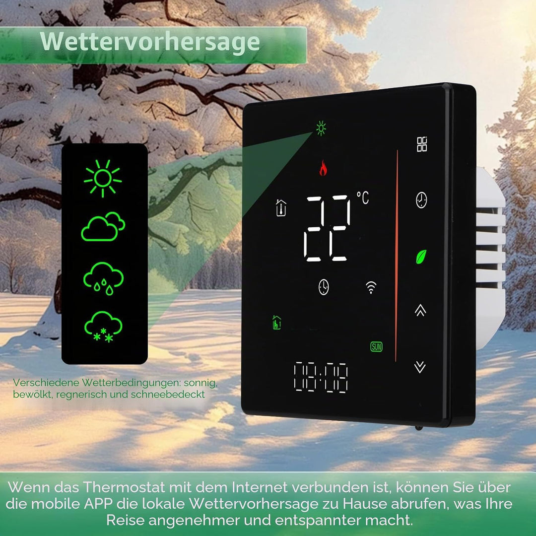 Wengart WiFi Thermostat für Wasserheizung & Gastherme, 3A Smart Home Raumthermostat kompatibel mit e
