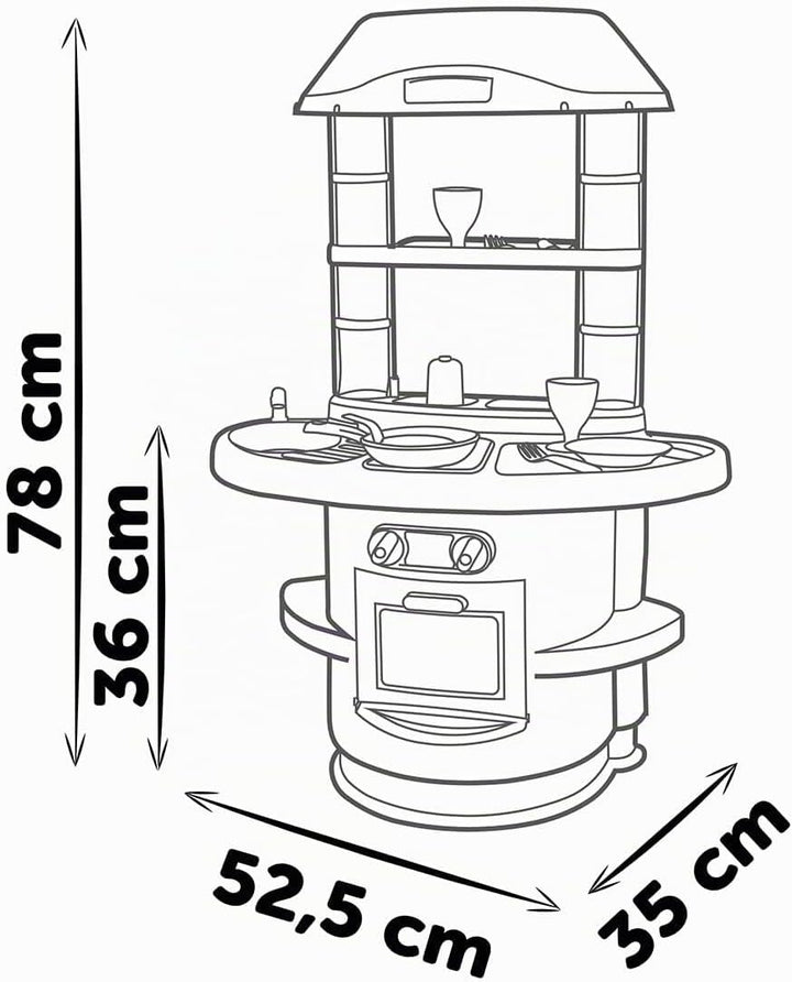 Smoby - 312700WEB Spielküche Nova - Küche für Kinder - 13 Zubehörteile -sanfte Pastellfarben - ab 18