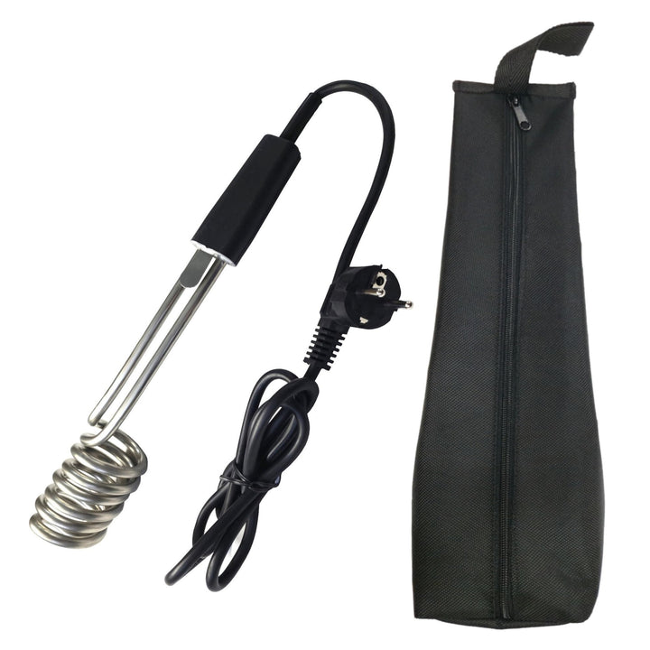 Tauchsieder GTN2.0 Taucherhitzer 2,0 kW 2000 Watt 230V aus EDELSTAHL Wasserkocher, Schwarz (mit Tasc