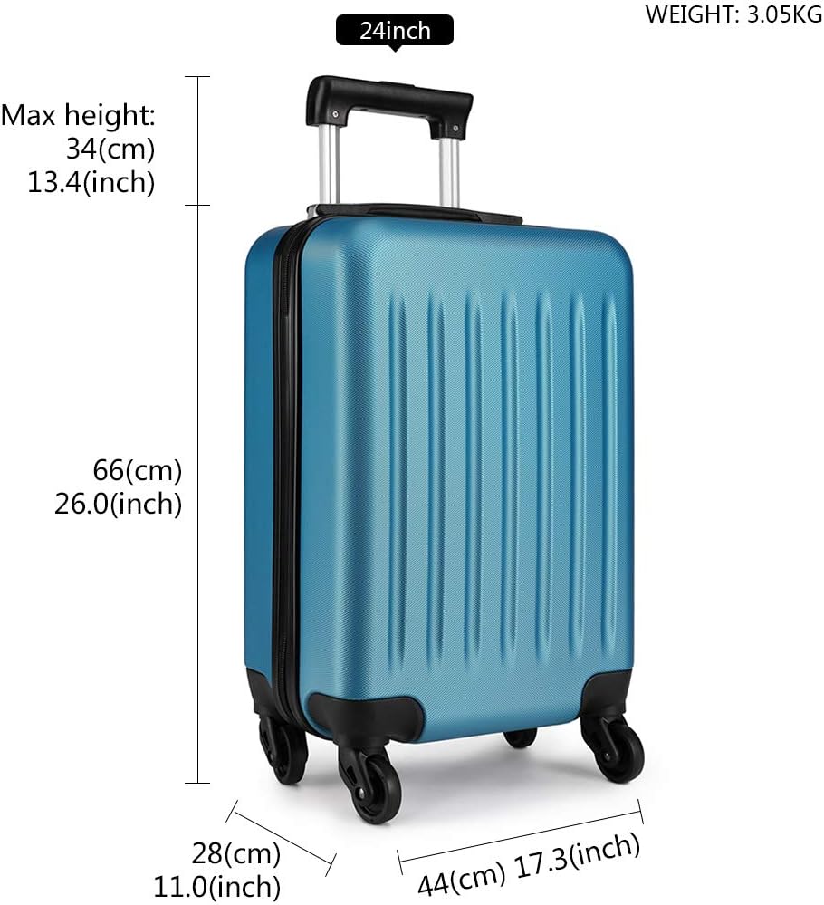 KONO Koffer Reisekoffer Mittelgross Trolley Hartschale ABS Gepäck 4 Rollen Spinner Rollenkoffer (Dun