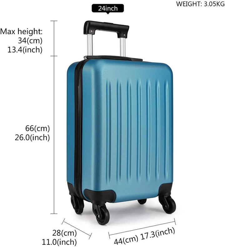 KONO Koffer Reisekoffer Mittelgross Trolley Hartschale ABS Gepäck 4 Rollen Spinner Rollenkoffer (Dun
