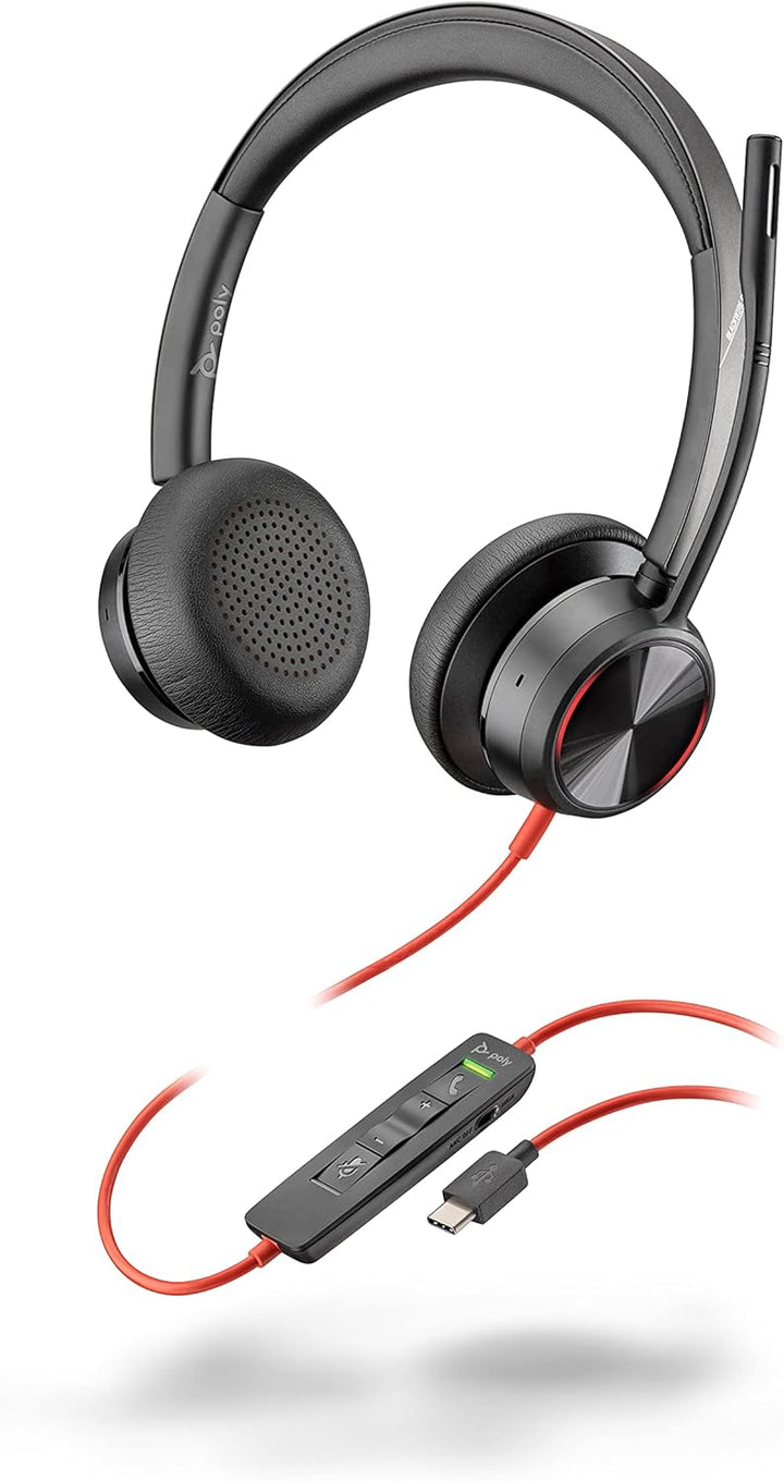 Poly Stereo-Headset 'Blackwire 8225' mit USB-C Anschluss, Active Noise Cancelling und flexiblem Mikr