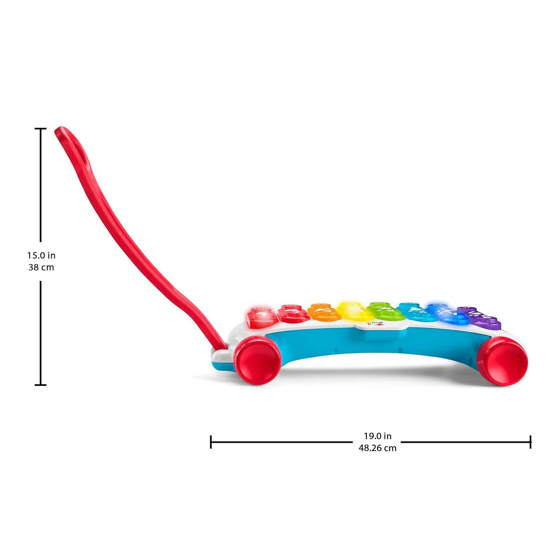 Fisher-Price Leuchtendes Riesen-Xylophon– elektronisches Spiel-Musikinstrument zum Ziehen mit Lieder