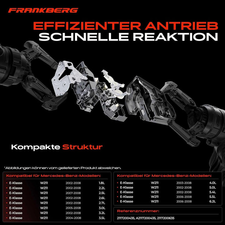 Frankberg Türschloss Stellmotor Vorne Rechts Kompatibel mit W211 E200 E220 E230 E240 E270 E280 E300