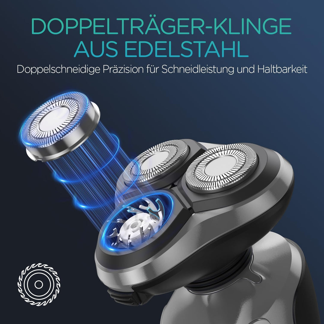 VOYOR Rasierer Herren Elektrisch Nass und Trockenrasierer Wiederaufladbarer Elektrorasierer mit LCD-