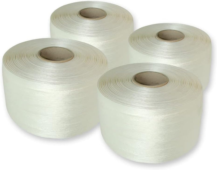 VEMATEC 4 Rollen Polyester-Umreifungsband 19 mm, 250 m, reissfest bis 550 kg, Ballenpressenband zum