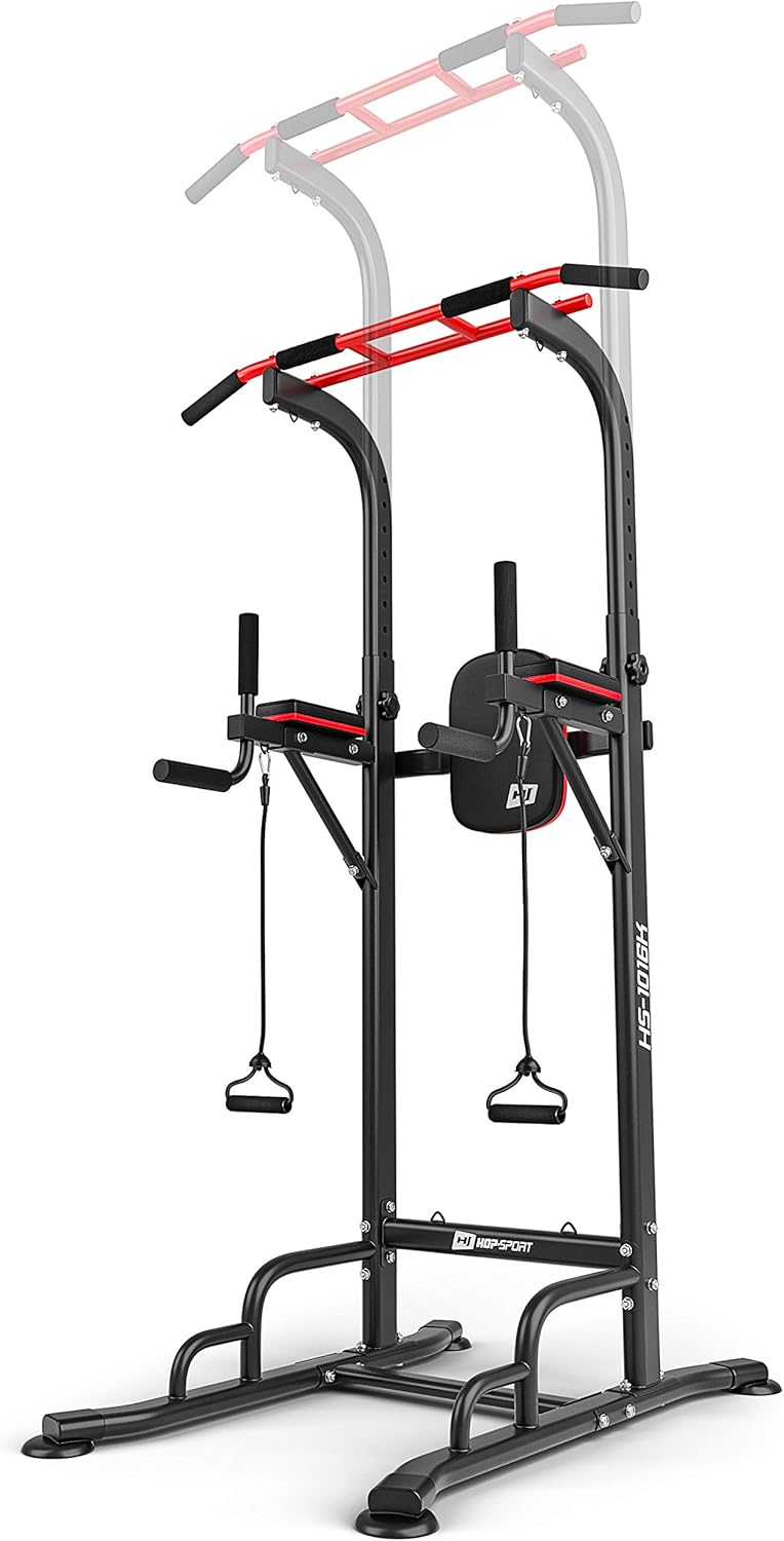 Hop-Sport Kraftturm HS-1016 - Power Tower mit Dip Station, Klimmzugstange und Power
