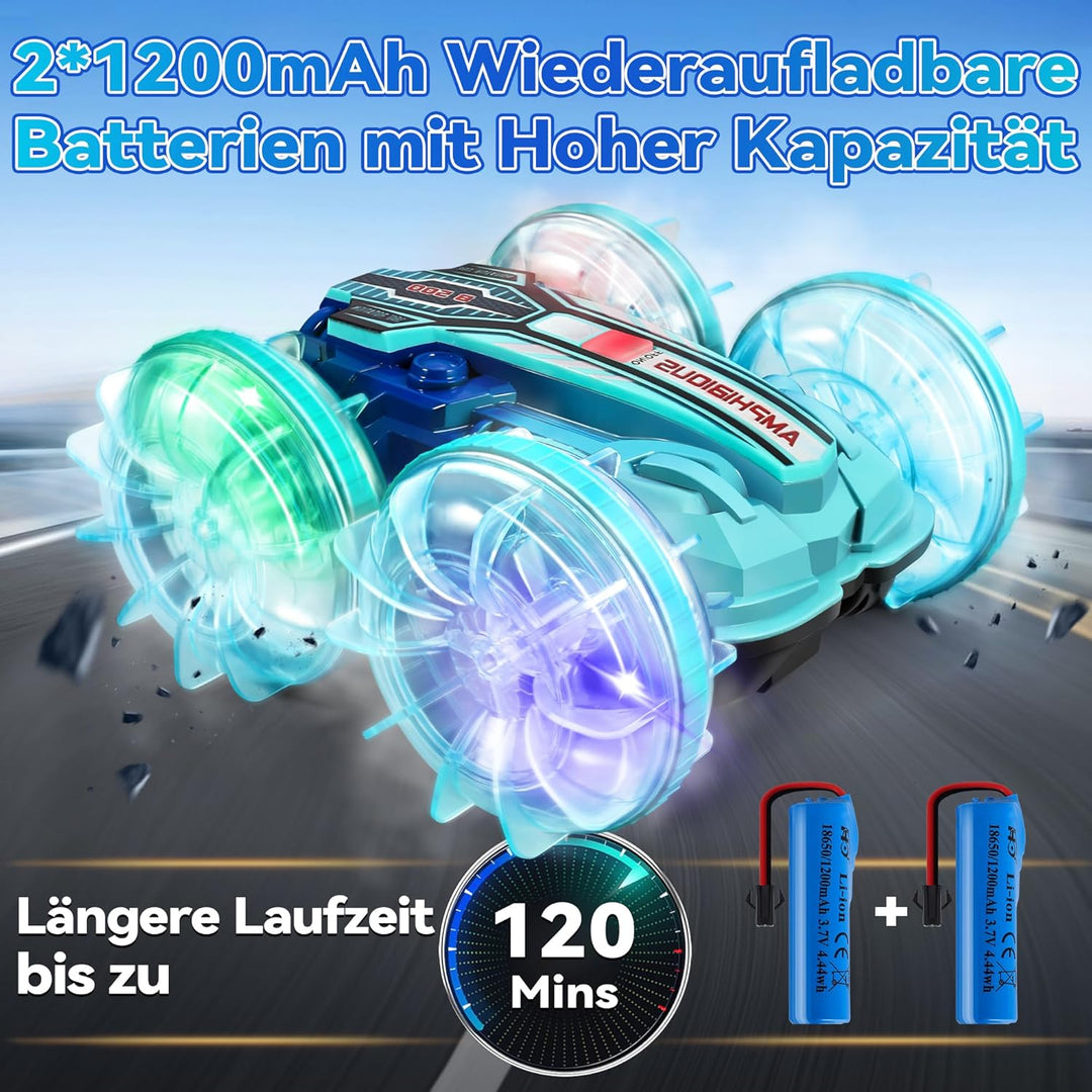 GLEEHAPY Amphibienfahrzeug Ferngesteuertes Auto ab 4 5 6 7 8 9 Jahre, Geschenk Junge RC Auto Fernges