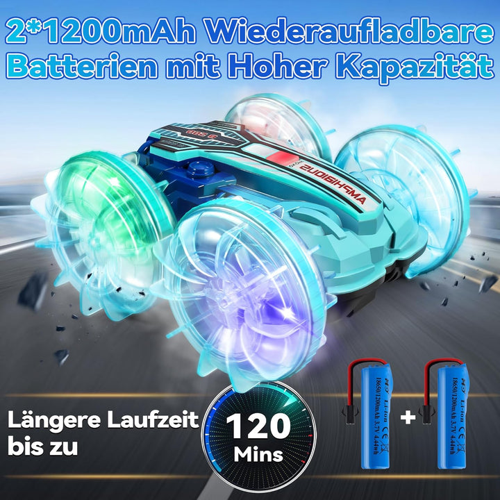 GLEEHAPY Amphibienfahrzeug Ferngesteuertes Auto ab 4 5 6 7 8 9 Jahre, Geschenk Junge RC Auto Fernges