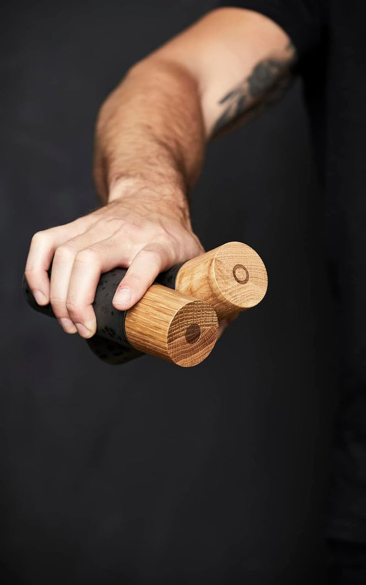 BITZ Salz- und Pfeffermühle, 2 Gewürzmühlen aus Steingut (Salzmühle + Pfeffermühle), 2er-Set, 16,7 c