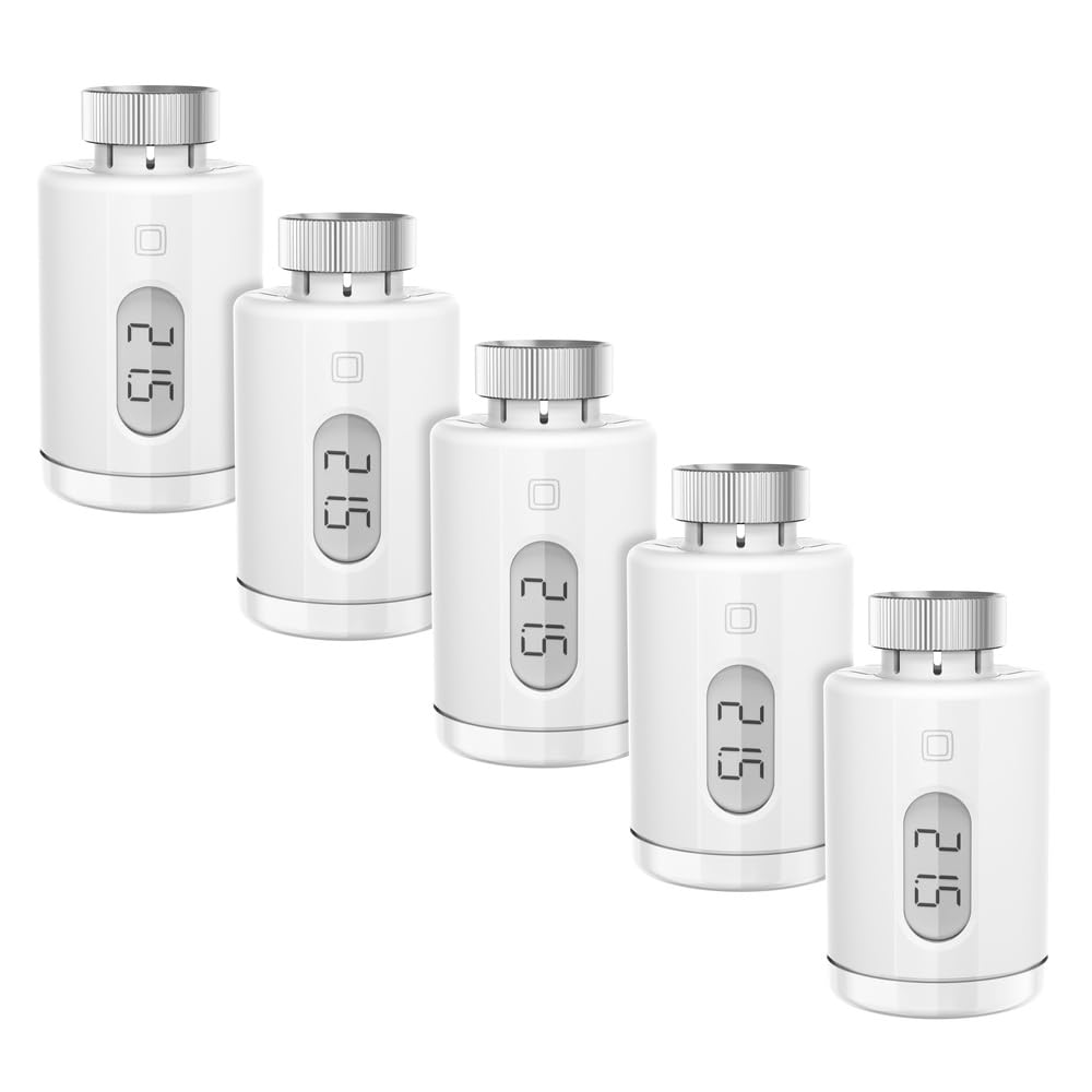 Homematic IP 5er Set Smart Home Heizkörperthermostat – Pure, digitaler Thermostat Heizung, Steuerung