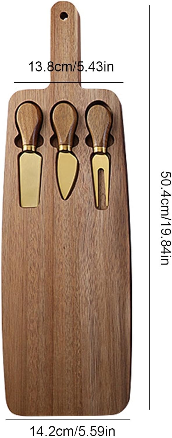 Käsebrett-Set | Mehrzweck Wurstbrett-Set aus Tragbares Käse-Servierbrett Wurstbrett-Set, mit Griff u