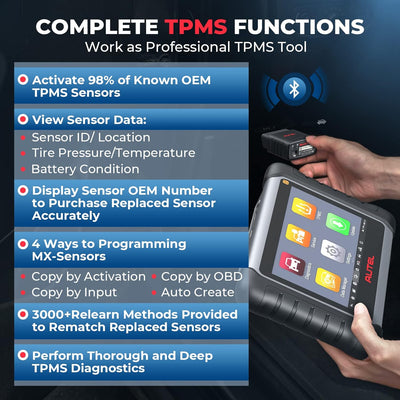 Autel MK808S-TS obd2 Diagnosegerät, 2023 Neuestes Android 11 Bluetooth Diagnosetablet mit Öl/EPB/BMS