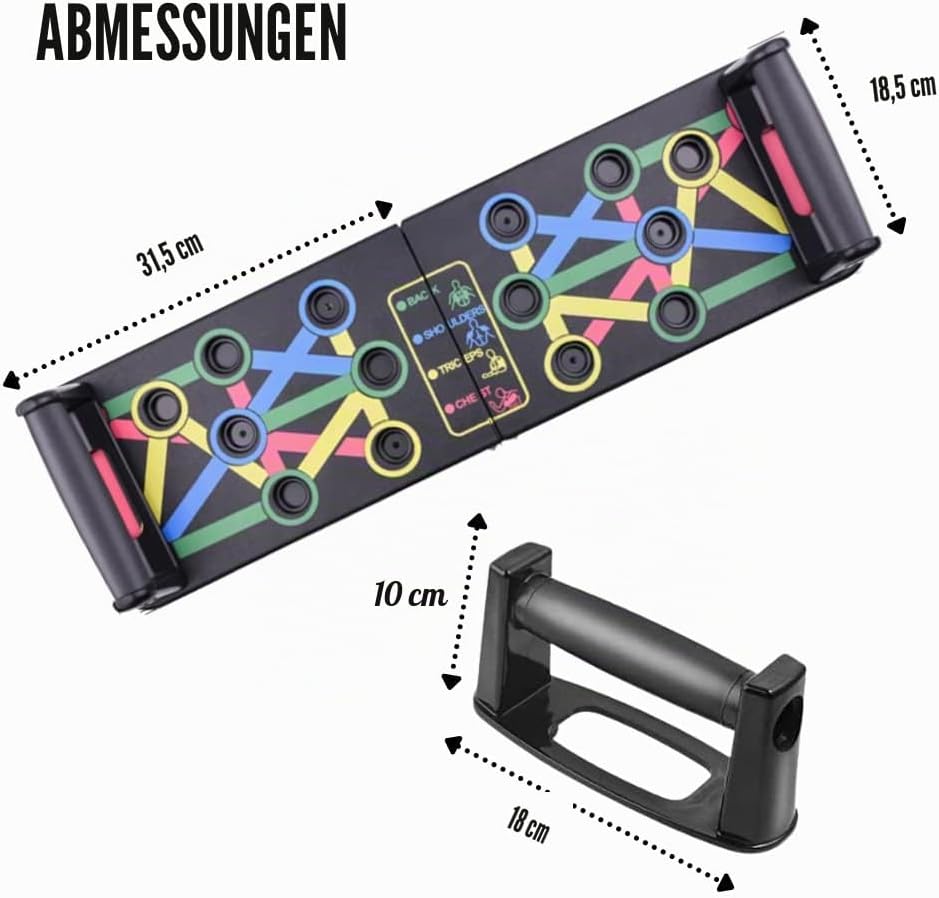 Trainingsset mit Bauchroller, Springseil, Flexionstange, Elastisches Widerstandsseil mit Pedalen und