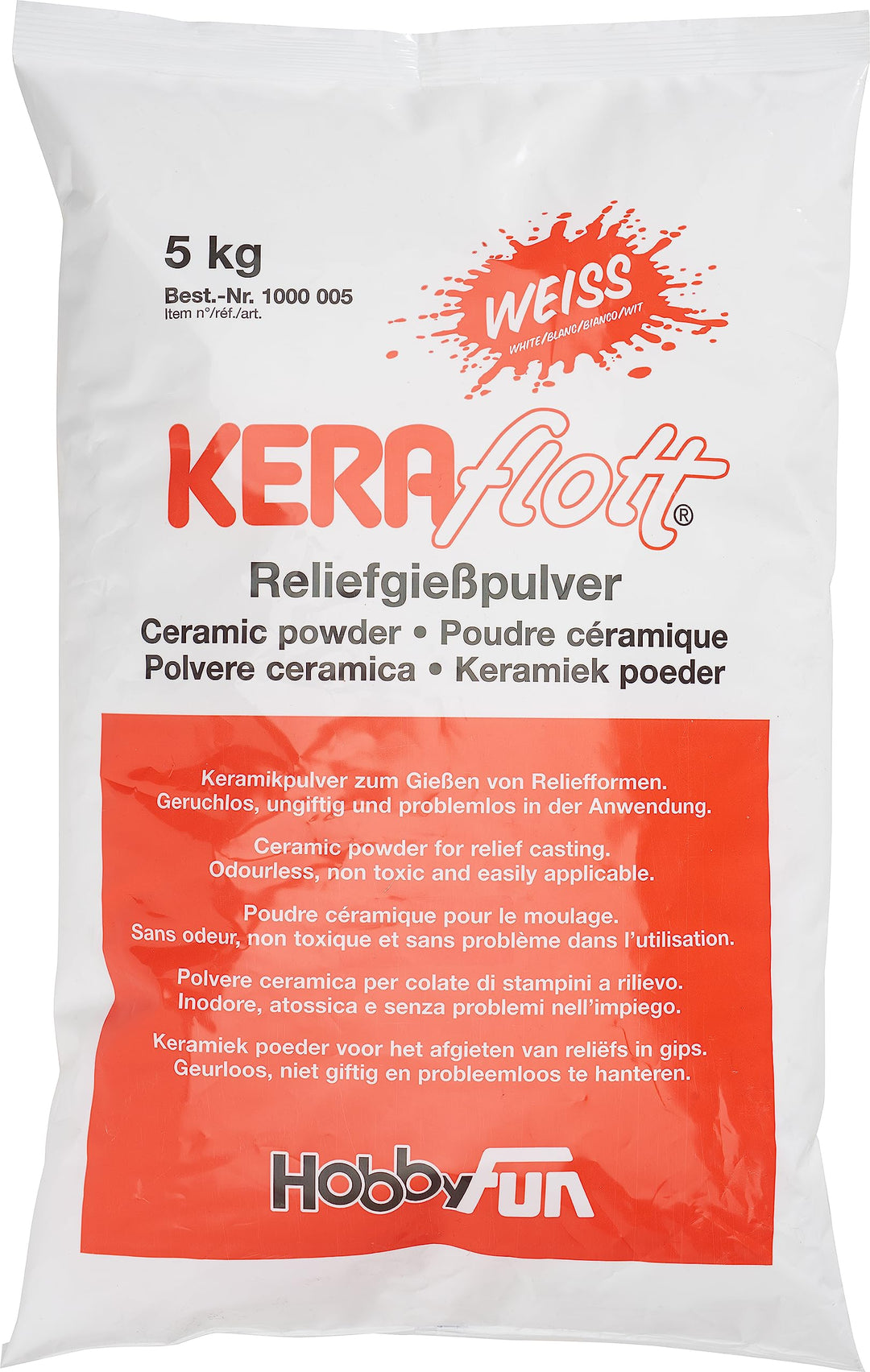 KERAflott Reliefgiesspulver weiss 5 kg Sack, Erwachsene
