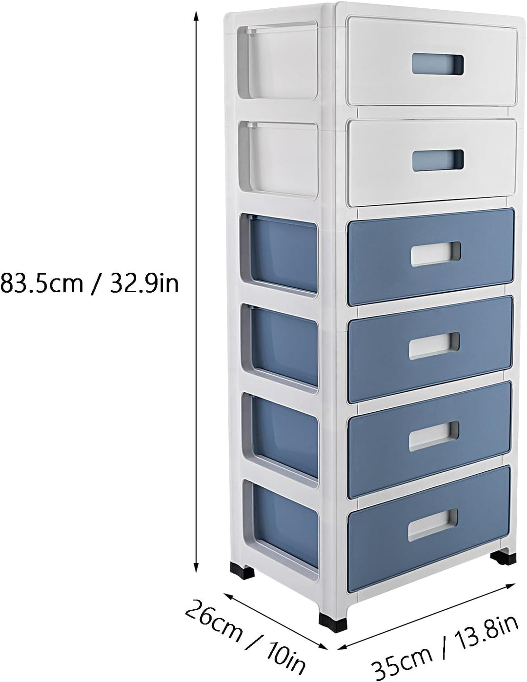 Kommode Organizer mit 6 Schubladen und Rollen Schubladen aus Kunststoff Rollcontainer mit Schubladen