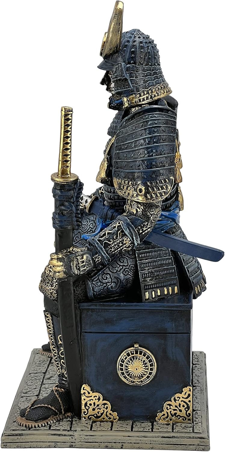 MAUNDEN Mittelalterlicher antiker Samurai Untoter Krieger Harz Statue Ornament Figur Handwerk für Zu