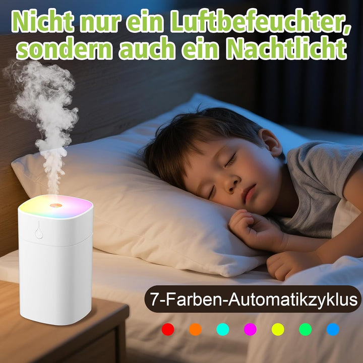 Tragbare Mini-Luftbefeuchter für Schlafzimmer, 400 ml Aromadiffusor für zu Hause, persönlicher Tisch