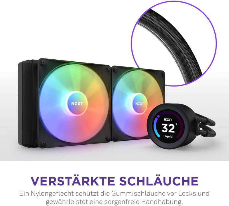 NZXT Kraken Elite 280 RGB - RL-KR28E-B1-280mm AIO CPU Wasserkühlung - 2,36" LCD Display 640x640-2x14