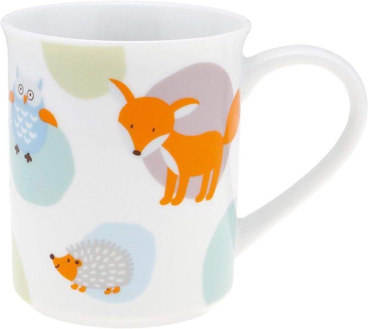 Puresigns WOODY Kindergeschirr Set 3-teilig – Waldtier-Design in Pastellfarben – Teller, Tasse & Müs