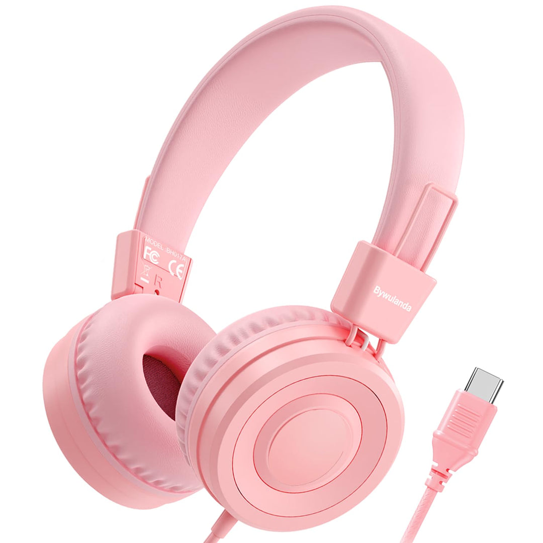Upgrade USB Typ C Kinder Kopfhörer für die Schule, 94 dB sichere Lautstärke begrenzt, HD-Stereo-Soun