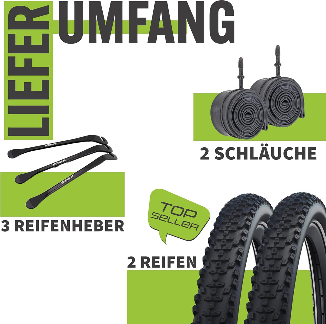 2er Set Schwalbe Fahrradreifen Smart Sam Plus 28 Zoll x 1.60 Zoll (42-622) + auswählbar mit Schläuch