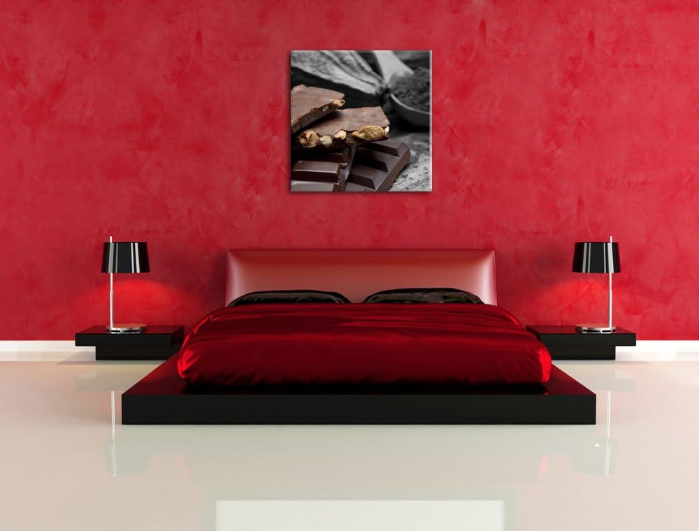 Pixxprint Leckere Schokolade als Leinwandbild/Grösse: 70x70 cm/Wandbild/Kunstdruck/fertig bespannt,