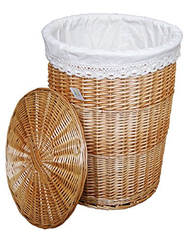 DVier Wäschekorb beige weide D.46 H.62 05Rd-c
