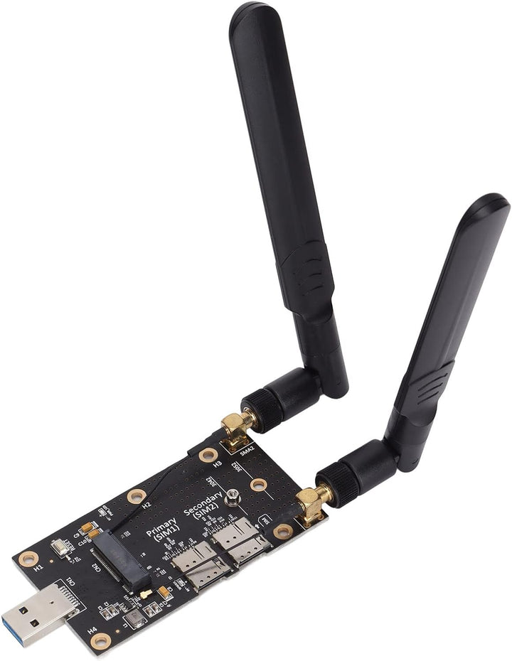 ASHATA NGFF M.2 auf USB3.0 Adapter,Dual-SIM-Kartensteckplatz LTE-Modem mit Antennenschrauben und Sch
