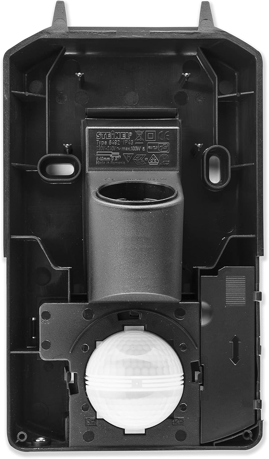 Steinel Aussen-Wandleuchte L 190 S schwarz, 180° Bewegungsmelder, 12 m Reichweite, Softlicht, Grundl