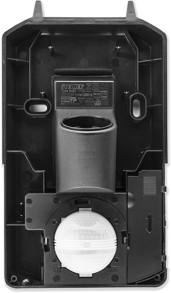 Steinel Aussen-Wandleuchte L 190 S schwarz, 180° Bewegungsmelder, 12 m Reichweite, Softlicht, Grundl