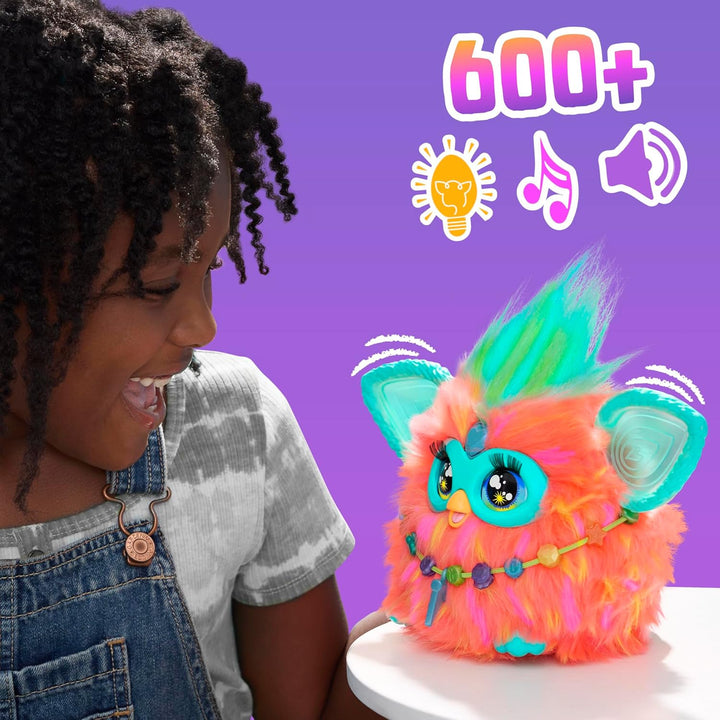 Furby Coral Interaktives Plüschtier – Spricht Deutsch, reagiert auf Stimme, tanzt & leuchtet – 5 Spi