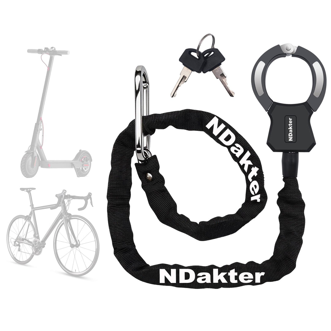 NDakter E Scooter Schloss, Handschellenschloss 105cm, Leicht mit Schlüssel 107cm Long mit 6mm Kette,